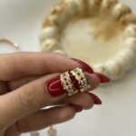 گوشواره حلقه ای نگین دار ژوپینگ